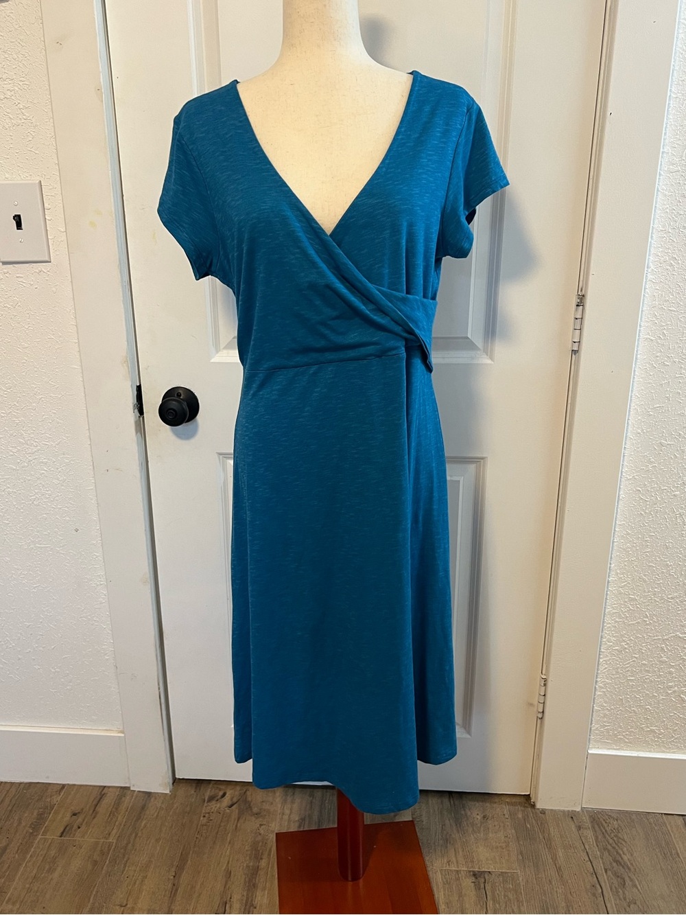 Toad & Co Empirical Faux Wrap Athleisure Teal Dress